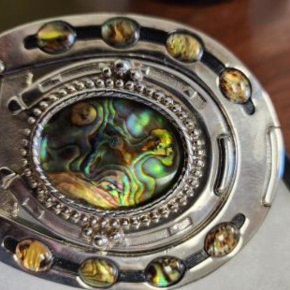 Custom Made Abalone Shell  Belt Buckle Vintage Western Style - Picture 6 of 6